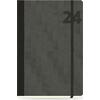 Ημερολόγιο ημερήσιο The Writing Fields Adventure 3070 14x21cm 2024 με λάστιχο flexbook ανάγλυφο εξώφυλλο Off Black